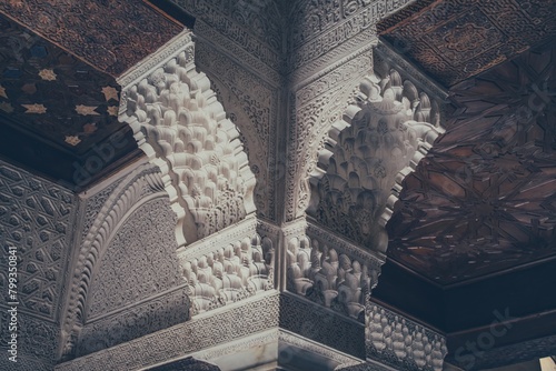The arched ceiling is decorated with intricate designs and patterns