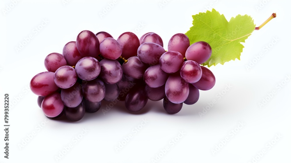 A bunch of red grapes isolated on a white background. Clipping path