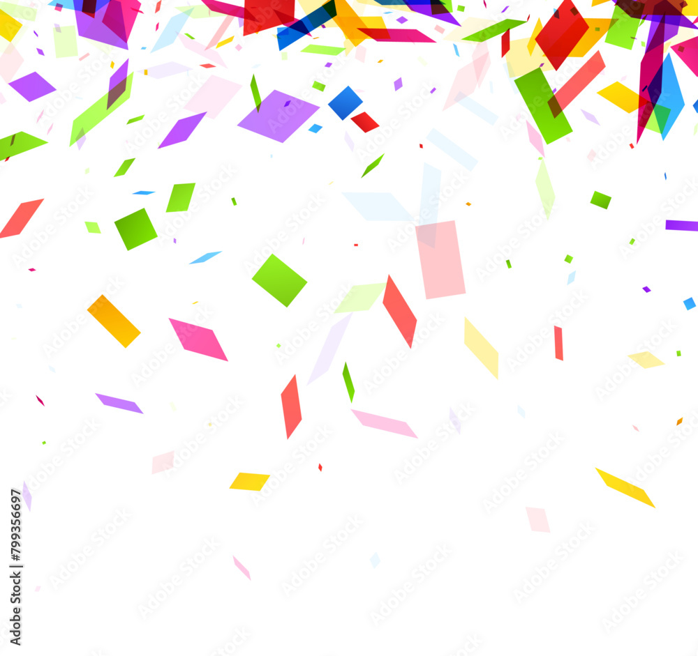 A lavish cascade of multicolored confetti floats through the air, portraying a lively scene of celebration and high spirits. A lavish cascade of multicolored confetti floats through the air, portraying a lively scene of celebration and high spirits.
