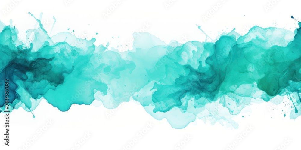 Turquoise splash banner watercolor background for textures backgrounds and web banners texture blank empty pattern with copy space for product design
