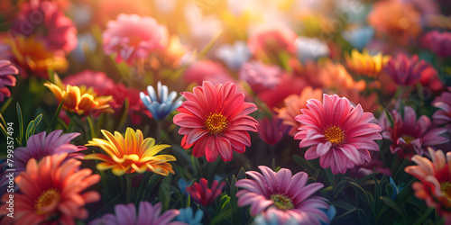 Selling Sunshine Captivating Flower  Colorful flowers on the background wallpaper ai generated