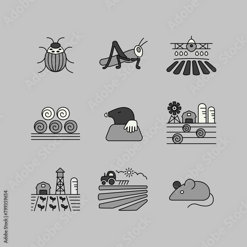 Farm Field icon. Agriculture animal sign