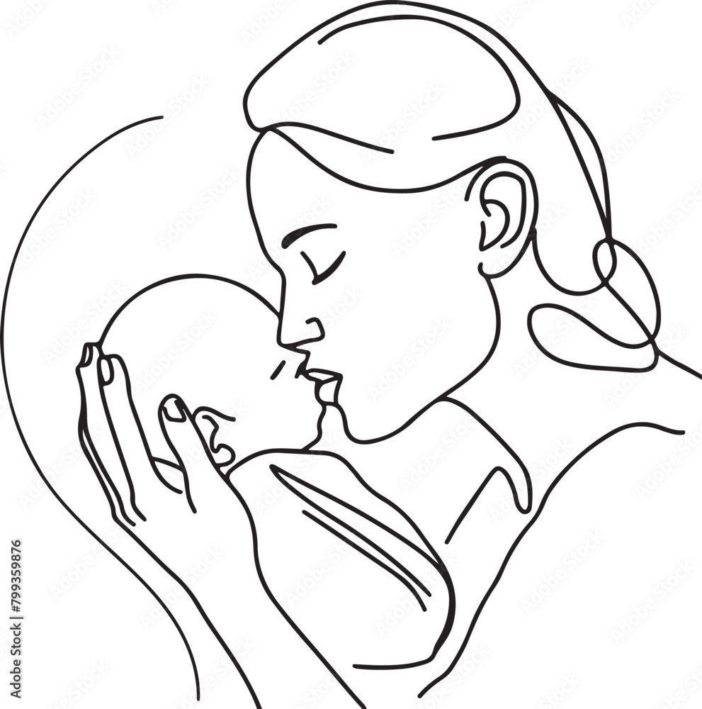 Silhouette mother with a child in her arms in nature. Vector illustration. Mother's Day Silhouette mother with a child in her arms in nature. Vector illustration. Mother's Day