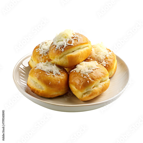 delicious yummy doughnut with appetizing topping isolated on transparent background