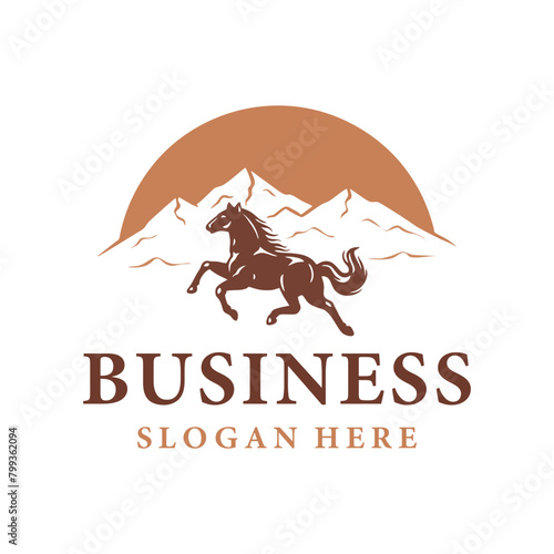 HORSE MUSTANG LOGO DESIGN TEMPLATE