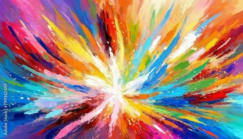 Energetic Impressionism  Abstract Background with Vibrant Colors and Dynamic Brushstrokes