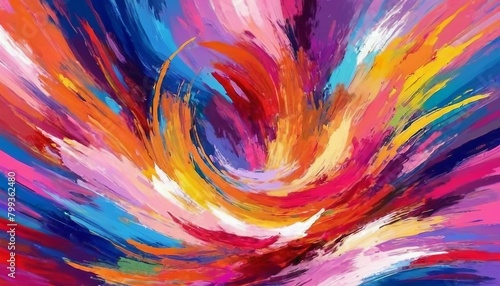 Energetic Impressionism: Abstract Background with Vibrant Colors and Dynamic Brushstrokes