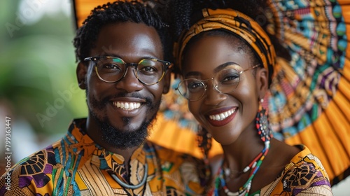 African couple in ethnic clothes 