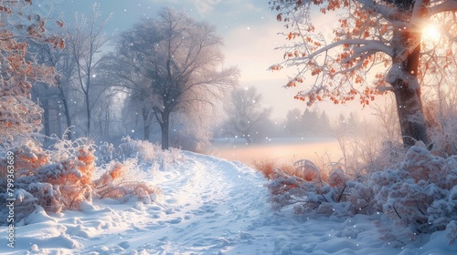 Winter landscape background image