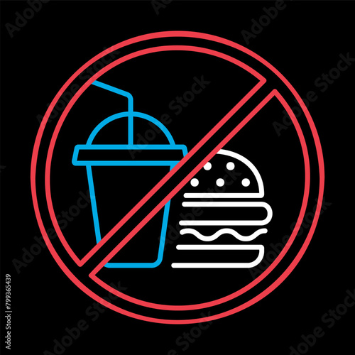 No fast food and drink vector icon