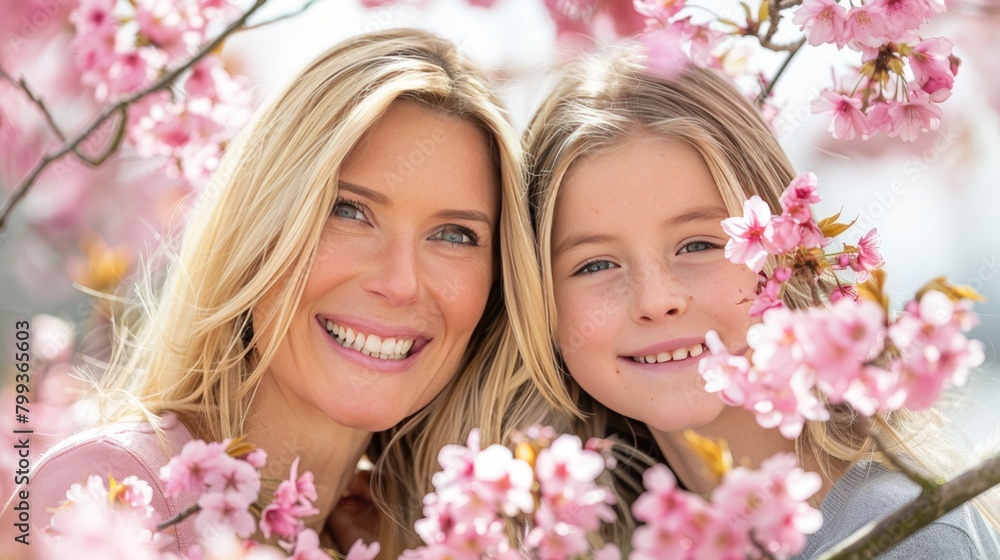 Fototapeta premium Beautiful mothers day celebration with a lovely pink carnations bouquet, perfect gift for your mom