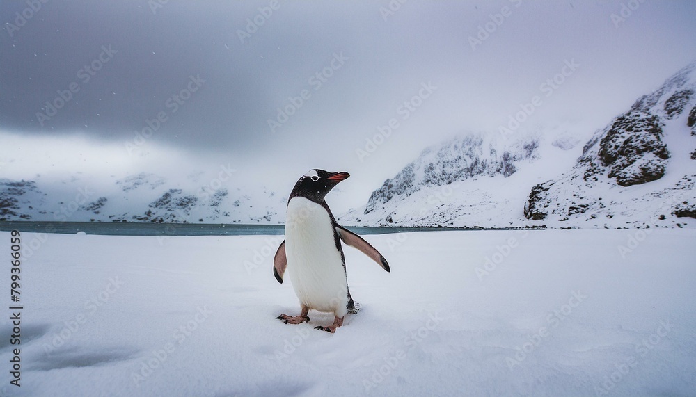 Obraz premium penguin on ice