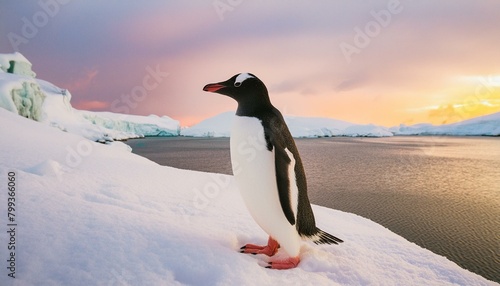 penguin on snow