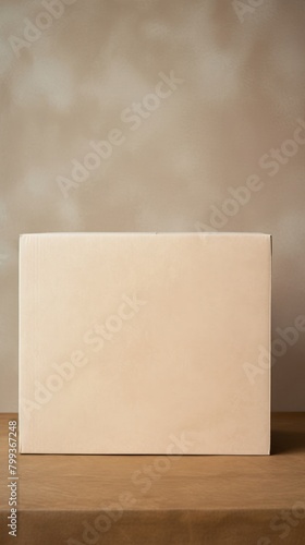 Beige blank pale color gradation with dark tone paint on environmental-friendly cardboard box paper texture empty pattern with copy space