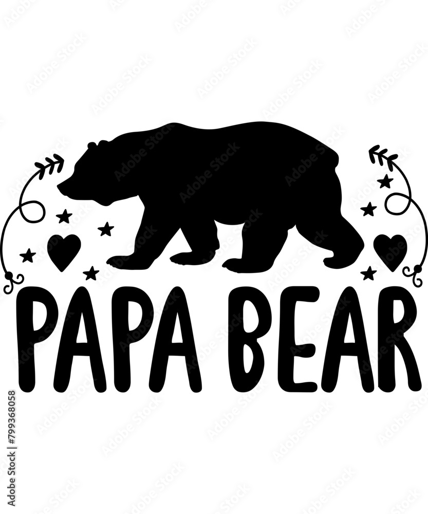Obraz premium Stylish , fashionable and awesome Bear Family typography art and illustrator, Print ready vector handwritten phrase Bear family T shirt hand lettered calligraphic design. Vector illustration bundle.