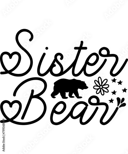 Stylish , fashionable and awesome Bear Family typography art and illustrator, Print ready vector handwritten phrase Bear family T shirt hand lettered calligraphic design. Vector illustration bundle.