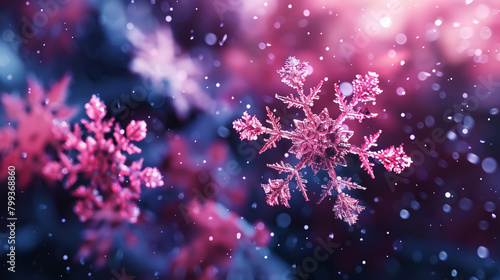 pink snowflakes  fantasy Christmas decoration design. Wall Art Design for Home Decor  4K Wallpaper and Background for desktop  laptop  Computer  Tablet  Mobile Cell Phone  Smartphone  Cellphone