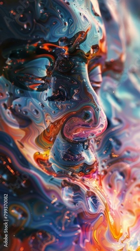 Colorful abstract portrait of a man