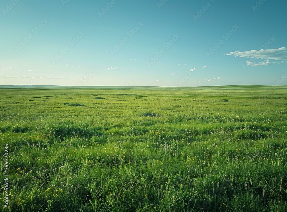Grassland scenery under the vast sky