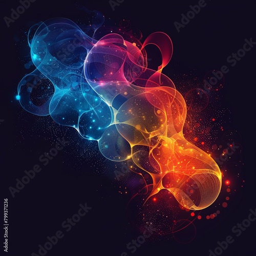 Abstract business communication wallpaper, speech bubbles connected by thin lines, communication flow theme