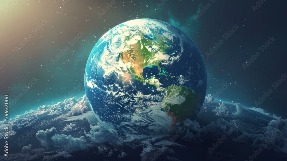 Obraz premium Earth from space showing the Americas