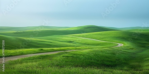 Curving Road Through the Grassy Hills