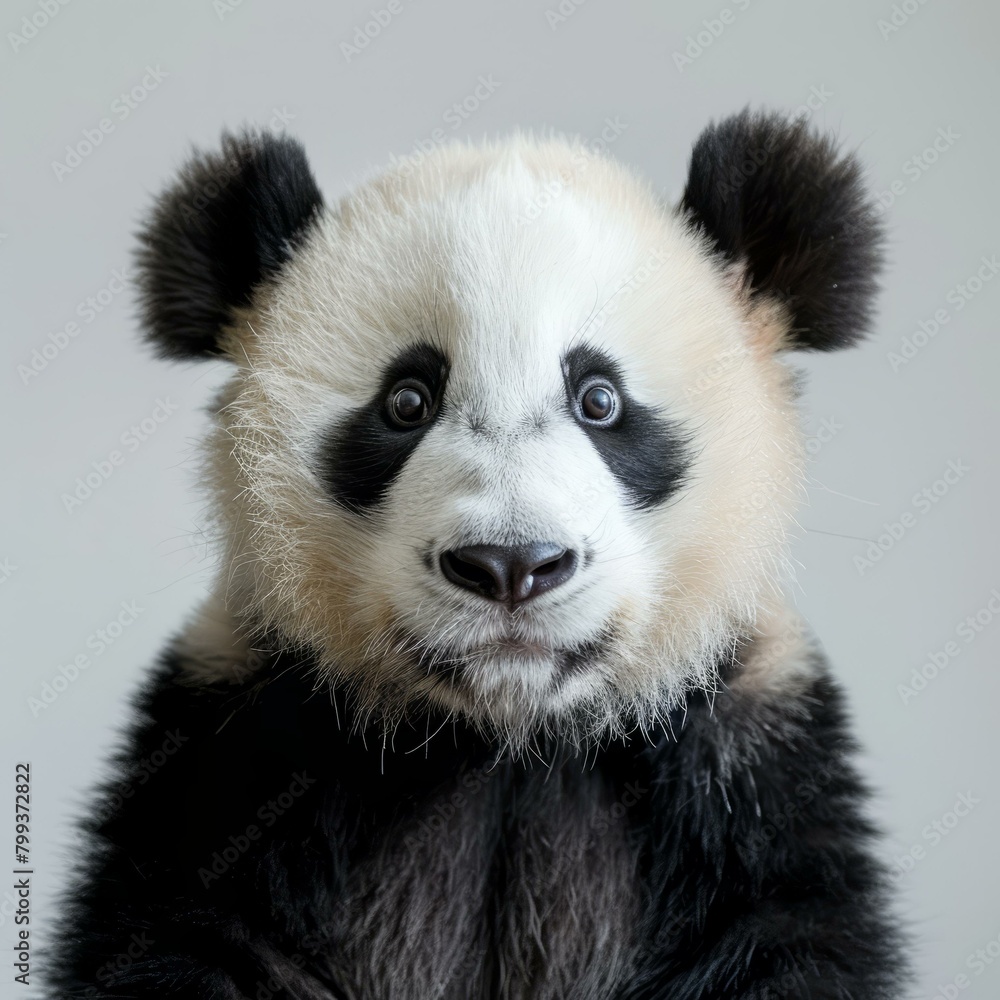 A close-up of a panda bear's face A close-up of a panda bear's face
