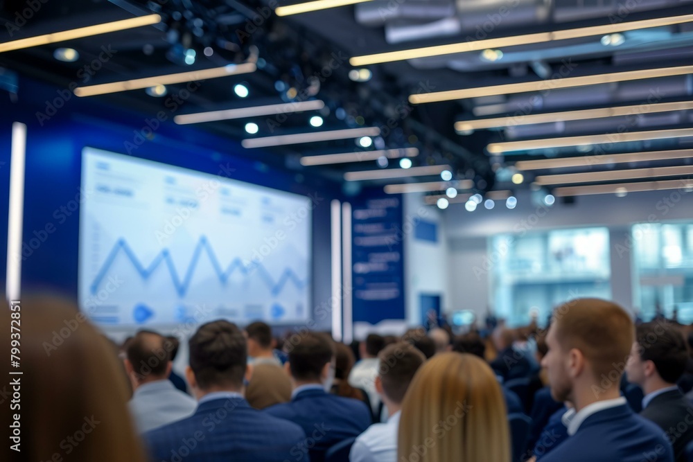 Obraz premium Business conference with many people in the audience