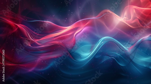 Colorful smoke waves with shiny particles © Adobe Contributor