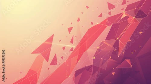 line and point Arrow. Vector polygonal low poly business AI generated photo