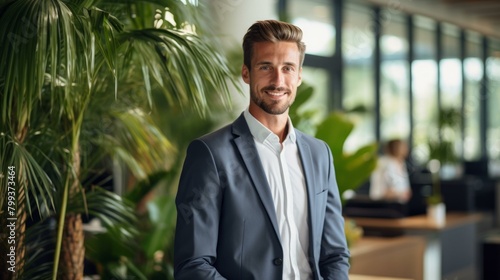 Wallpaper Mural Confident Businessman in Modern Office Environment Torontodigital.ca