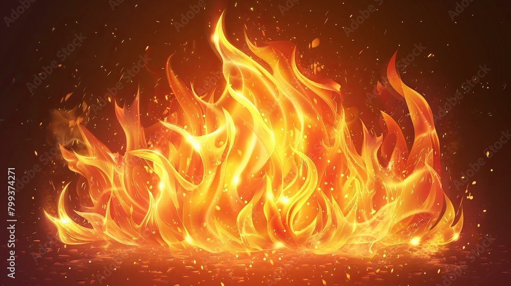 Fire background with bright orange flames Fire background with bright orange flames