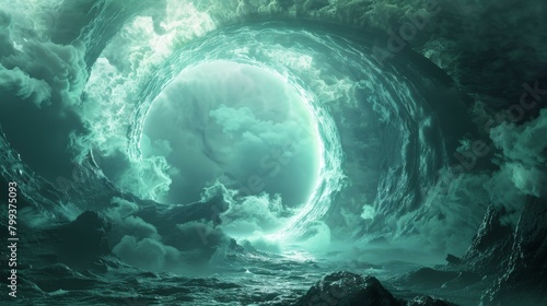 Mystical portal in the middle of the ocean photo
