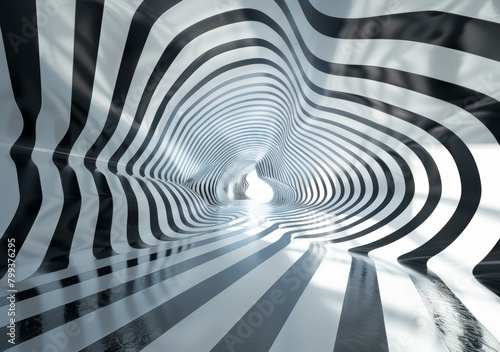 Black and white striped tunnel photo