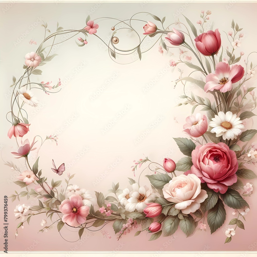 Hintergrund, Wallpaper: Rahmen aus Rosen