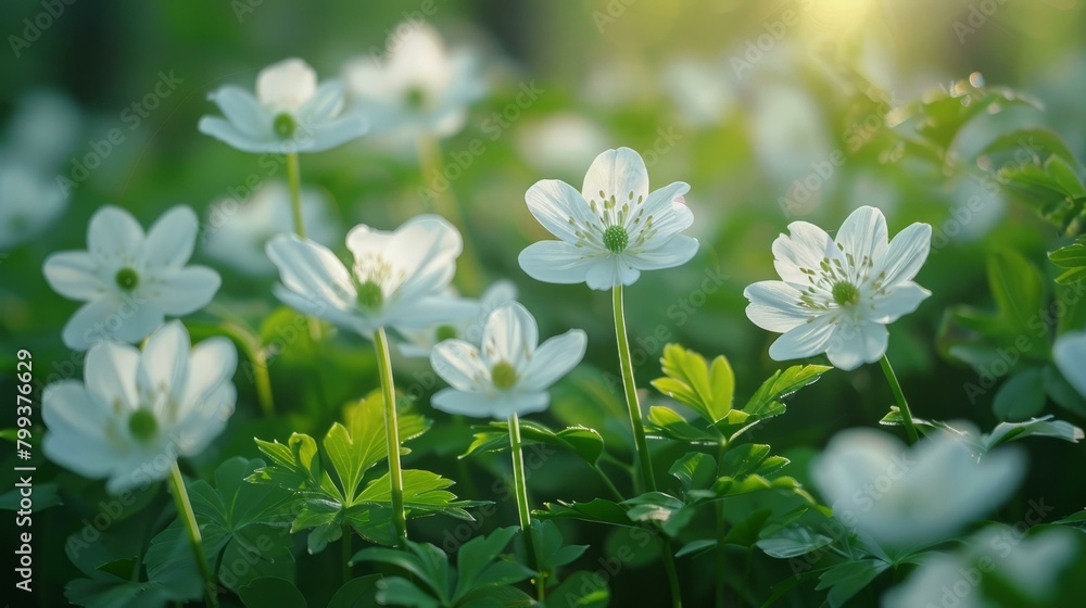 Close-up of white flowers in a field Close-up of white flowers in a field