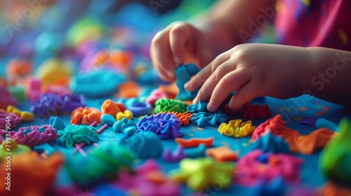 Color Explosion in Child's Craft Session photo