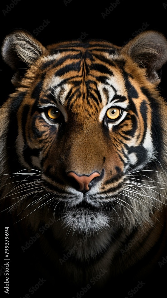 Close up portrait of a tiger