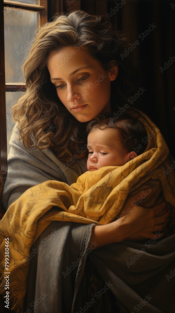 Mother and child in a tender moment Mother and child in a tender moment