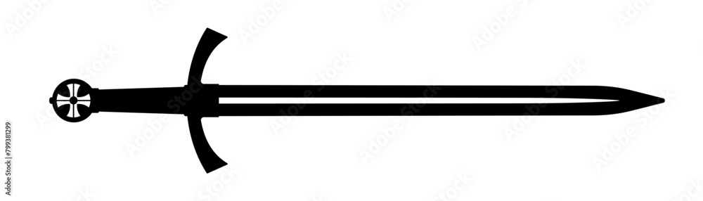 Templar sword silhouette - vector illustration Templar sword silhouette - vector illustration