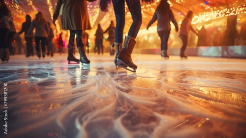 People ice skating on a rink