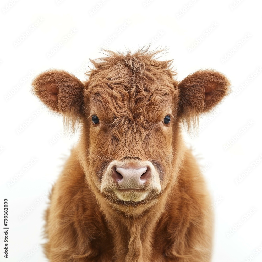 Close-up portrait of a highland calf Close-up portrait of a highland calf