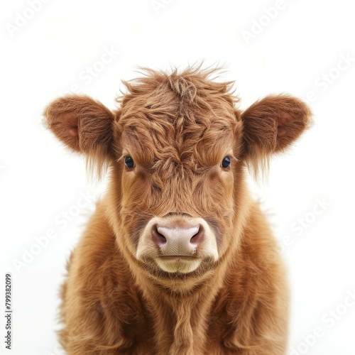 Close-up portrait of a highland calf