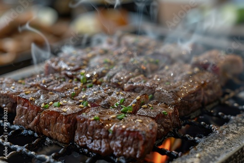 A sizzling plate of delicious grilled beef