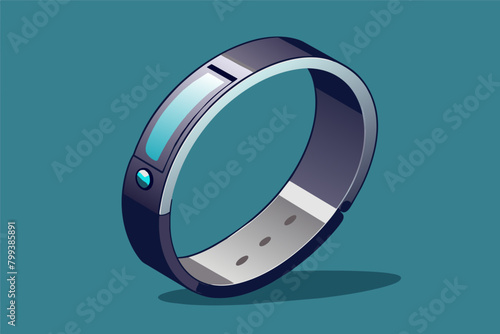minimalist fitness tracker that appears as a thin, metallic bracelet.