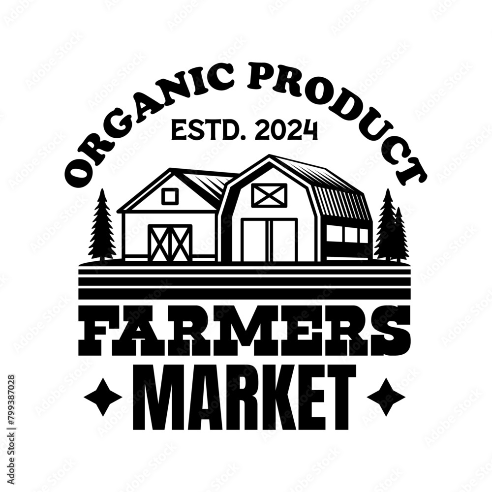 Farmer logo sign badge isolated. Farmers market logo with background vector design