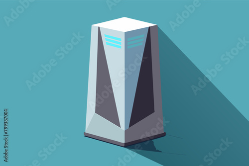 minimalist air purifier that appears as a sleek, geometric sculpture.