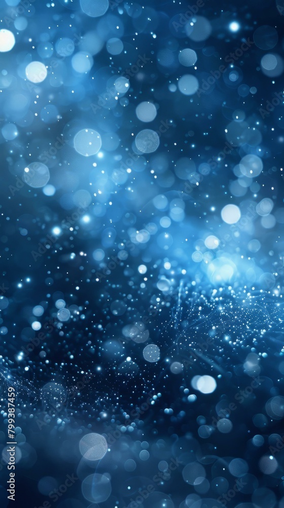 Blue glitter sparkles on a dark blue background Blue glitter sparkles on a dark blue background