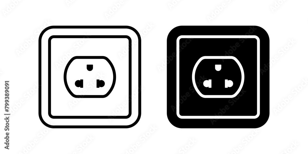 Socket Icon Set. for mobile concept and web design. vector illustration Socket Icon Set. for mobile concept and web design. vector illustration