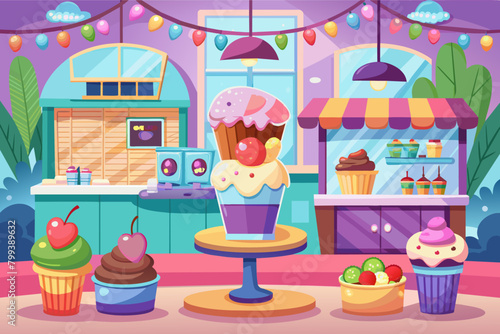luxurious ice cream parlour with an interactive dessertmaking experience for guests